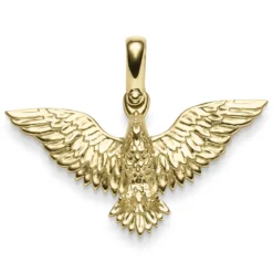 Anhänger Adler 3D-geformt aus 585 Gold Gelbgold massiv glänzend 38,5x30mm