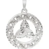 Anhänger Amulett Triquetra Ø 35,7mm aus 925 Silber mattiert Silberanhänger