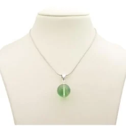 Anhänger aus Fluorit Kugel grün & 925 Silber, Ø16mm, glatt, Halsschmuck, Damen