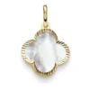 Anhänger aus 585 Gelbgold mit Blume Kleeblatt aus Perlmutt 15,5x24,5mm