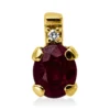 Anhänger aus 750 Gelbgold Rubin 0,4ct rot Diamant 0,01ct TW-SI 7,2x4mm