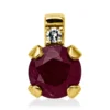 Anhänger aus 750 Gelbgold Rubin 0,42ct rot Diamant 0,01ct TW-SI 6,7x4,4mm