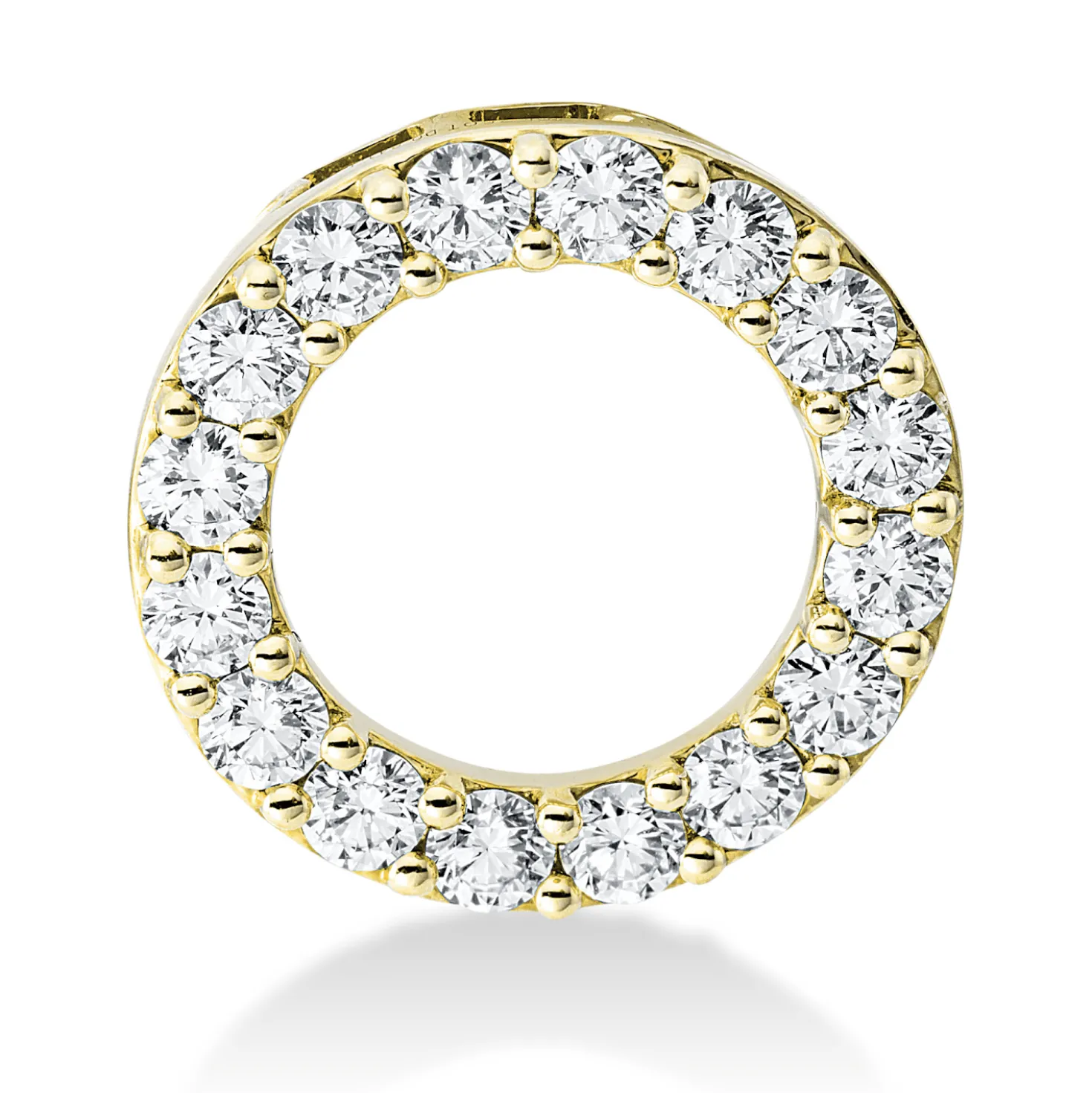 Anhänger aus 750 Gold Gelbgold 16 Brillanten 0,89ct TW-SI Ø15,3mm