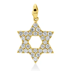 Anhänger aus 585 Gold Gelbgold 30 Brillanten 0,33ct W-SI/PI 18,5x11,5mm mit Öse