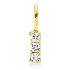 Anhänger aus 750 Gold Gelbgold 3 Brillanten 0,07ct W-SI 11x1,9mm mit Öse