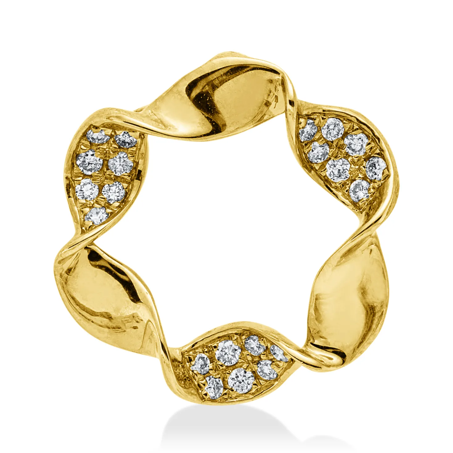 Anhänger aus 585 Gold Gelbgold 21 Brillanten 0,09ct W-SI/PI 13,2x14,3mm