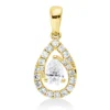 Anhänger aus 585 Gold Gelbgold 21 Diamanten 0,49ct W-SI 17,3x8,5mm mit Öse