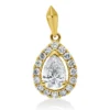 Anhänger aus 585 Gold Gelbgold 17 Diamanten 0,59ct W-SI 15,6x8mm mit Öse