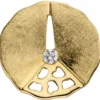 Anhänger aus 585 Gold Gelbgold eismattiert mit Diamant 0.05Ct Brillant W/si