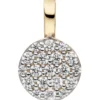 Anhänger aus 333 Gold Gelbgold mit 19 Zirkonia rund flach 11x6,7mm Halsschmuck