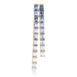 Anhänger aus 750 Gold Gelbgold 20 Saphire 1,76ct mehrfarbig 35x5,6mm