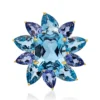 Anhänger aus 750 Gold Gelbgold 11 Tansanite 11,2ct blau 23x22mm
