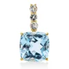 Anhänger aus 750 Gold Gelbgold 4 Topase 8ct skyblue 21,4x11,1mm mit Öse
