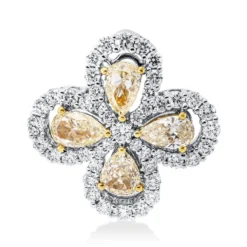Anhänger aus 750 Gold gelb/weiß 49 Diamanten 1,41ct 17x17mm