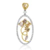 Anhänger aus 750 Gold gelb/weiß/rot 51 Diamanten 1,21ct 33x13,7mm