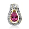 Anhänger aus 750 Gold gelb/weiß 4 Turmaline 1,92ct pink 41 Brillanten 0,12ct F-SI