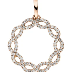 Anhänger aus 585 Gold Rotgold mit 90 Diamanten Brillanten 0,41ct