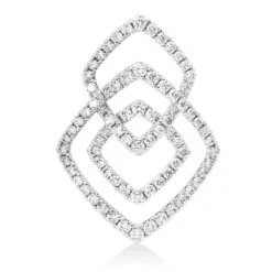 Anhänger aus 750 Gold Weißgold 78 Brillanten 0,71ct TW-SI 24,7x18mm