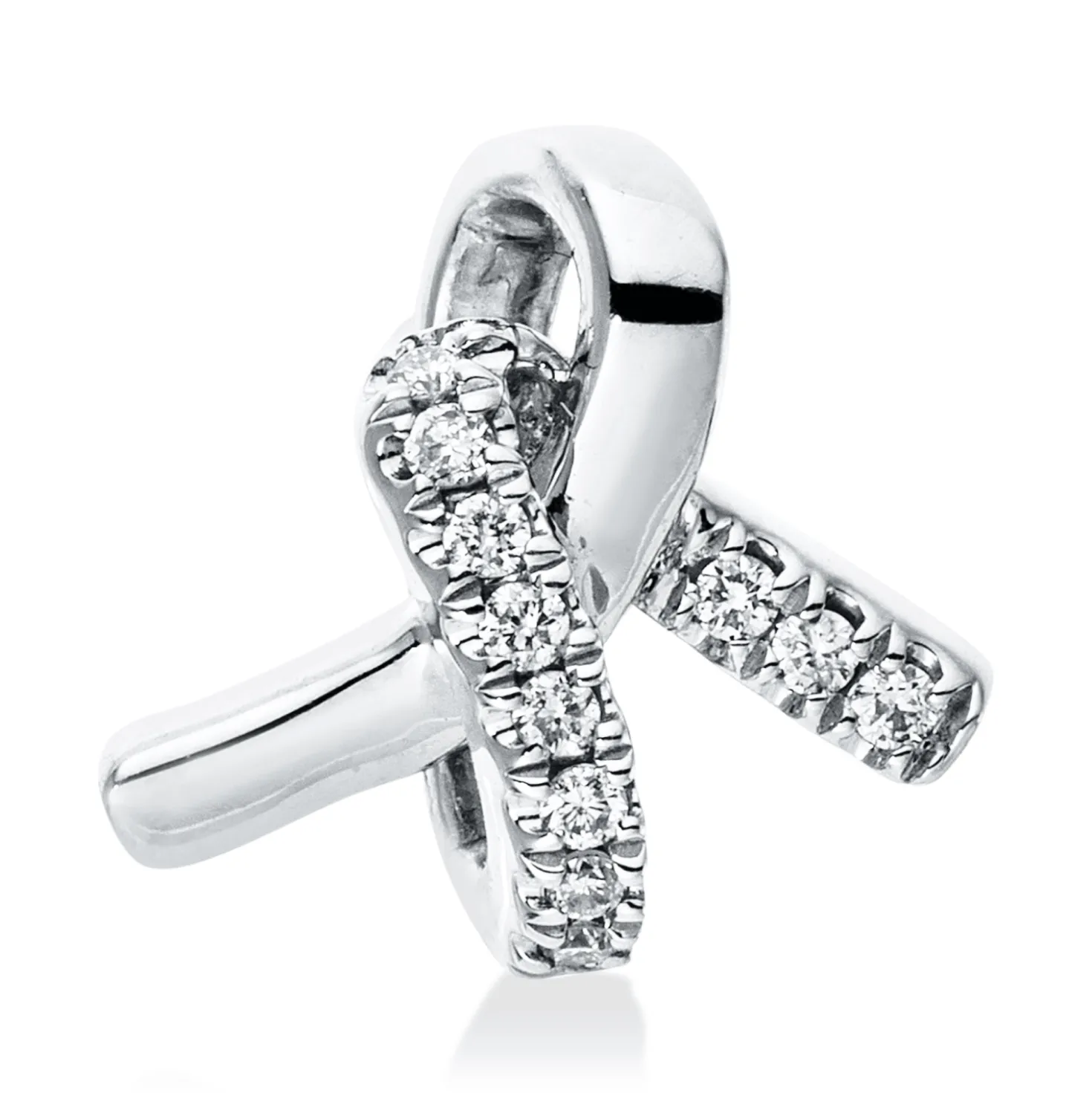 Anhänger aus 750 Gold Weißgold 11 Brillanten 0,55ct TW-SI 8,4x8,9mm