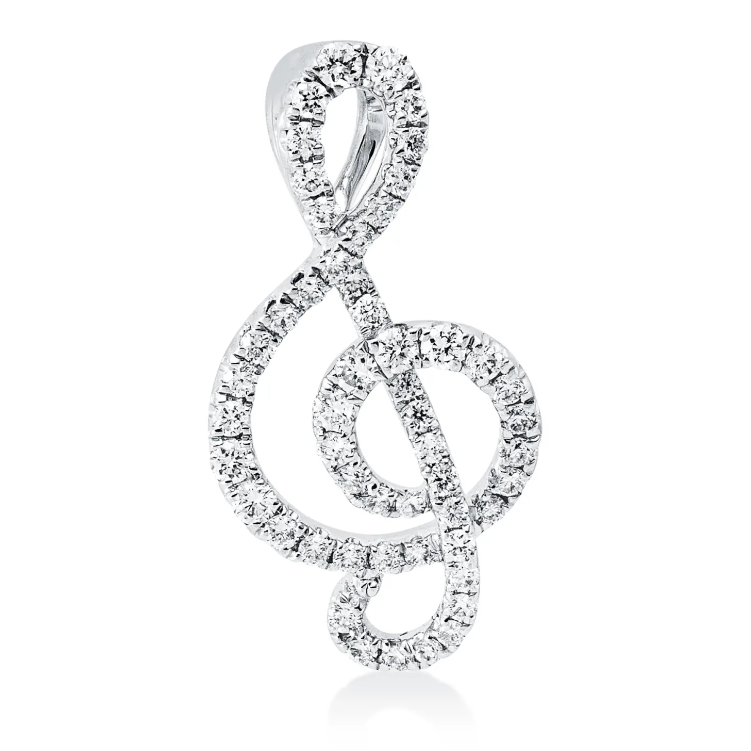 Anhänger aus 750 Gold Weißgold 53 Brillanten 0,2ct TW-SI 17,6x9mm