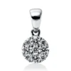 Anhänger aus 750 Gold Weißgold 9 Brillanten 0,26ct TW-SI 11,9x6,1mm mit Öse