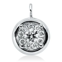 Anhänger aus 750 Gold Weißgold 10 Brillanten 0,26ct vsi-vsi 11,7x8,6mm mit Öse