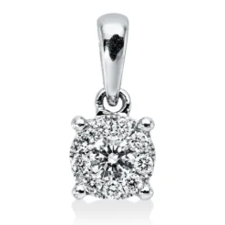 Anhänger aus 750 Gold Weißgold 10 Brillanten 0,16ct F-VSI 11,1x5,2mm