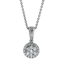Anhänger aus 750 Gold Weißgold 28 Brillanten 0,42ct TW-SI 16,4x8,4mm mit Öse