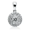 Anhänger aus 750 Gold Weißgold 28 Brillanten 0,48ct F-VSI 15,9x9,3mm mit Öse