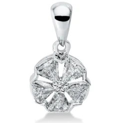 Anhänger aus 750 Gold Weißgold 6 Diamanten 0,31ct 13x7,3mm mit Öse