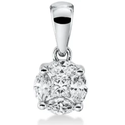 Anhänger aus 750 Gold Weißgold 5 Diamanten 0,26ct TW-SI 11,4x5,1mm mit Öse