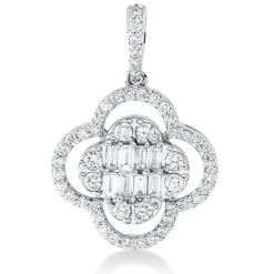 Anhänger aus 750 Gold Weißgold 58 Diamanten 0,45ct TW-SI 21,3x14,6mm mit Öse