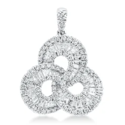 Anhänger aus 750 Gold Weißgold 141 Diamanten 1,15ct 19,5x15,8mm mit Öse