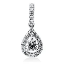 Anhänger aus 750 Gold Weißgold 22 Diamanten 0,24ct TW-SI 15,1x6,3mm mit Öse