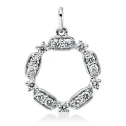 Anhänger aus 750 Gold Weißgold 15 Diamanten 0,26ct TW-SI 18x13,3mm mit Öse