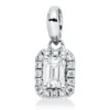 Anhänger aus 750 Gold Weißgold 17 Diamanten 0,15ct TW-SI 9x4mm