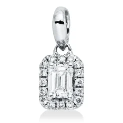 Anhänger aus 750 Gold Weißgold 17 Diamanten 0,15ct TW-SI 9x4mm