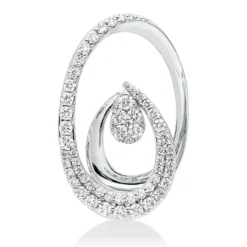Anhänger aus 750 Gold Weißgold 59 Diamanten 0,62ct TW-SI 25,2x16mm
