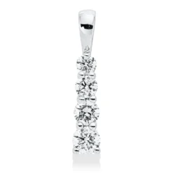 Anhänger aus 585 Gold Weißgold 4 Diamanten 0,34ct W-SI 16,5x3mm