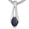 Anhänger aus 375 Gold Weißgold mit blauem Saphir & Diamant 17,8x5,9mm