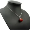 Anhänger aus Koralle Schaumkoralle Kugel Ø18mm & 925 Silber, braun-rot