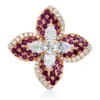 Anhänger aus 750 Rotgold 44 Rubine 0,44ct rot 41 Diamanten 0,8ct F-VSI 19,7x19,8mm
