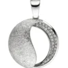 Anhänger aus 925 Silber mit 30 Zirkonia weiß Halsschmuck eismatt & glänzend