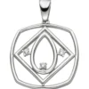 Anhänger aus 925 Silber mit 3 Zirkonia weiß Halsschmuck rhodiniert