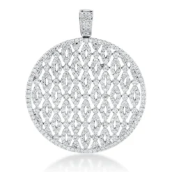Anhänger aus 750 Weißgold 396 Brillanten 2,35ct TW-VSI/SI 40,6x33mm mit Öse