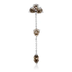 Anhänger aus 750 Weißgold 5 Diamanten Fanatsy-Schliff 1,45ct braun 39,1x9,7mm