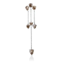 Anhänger aus 750 Weißgold 7 Diamanten Fanatsy-Schliff 2,53ct braun 54,7x11,8mm