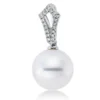 Anhänger aus 750 Weißgold Südsee-Perle 11,5mm weiß 20 Brillanten 0,1ct W-SI