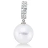 Anhänger aus 750 Weißgold Südsee-Perle 12mm weiß 14 Brillanten 0,14ct TW-SI
