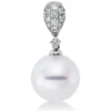 Anhänger aus 750 Weißgold Südsee-Perle 11mm weiß 12 Brillanten 0,19ct W-SI